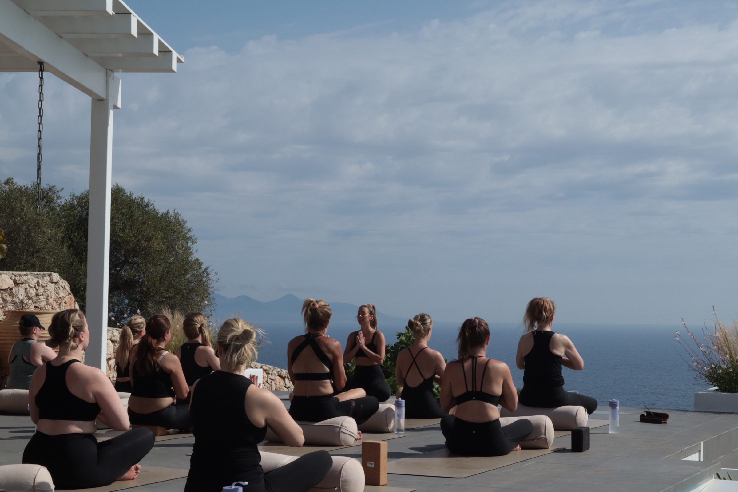 Salted Soul guests in a sea-view morning practice