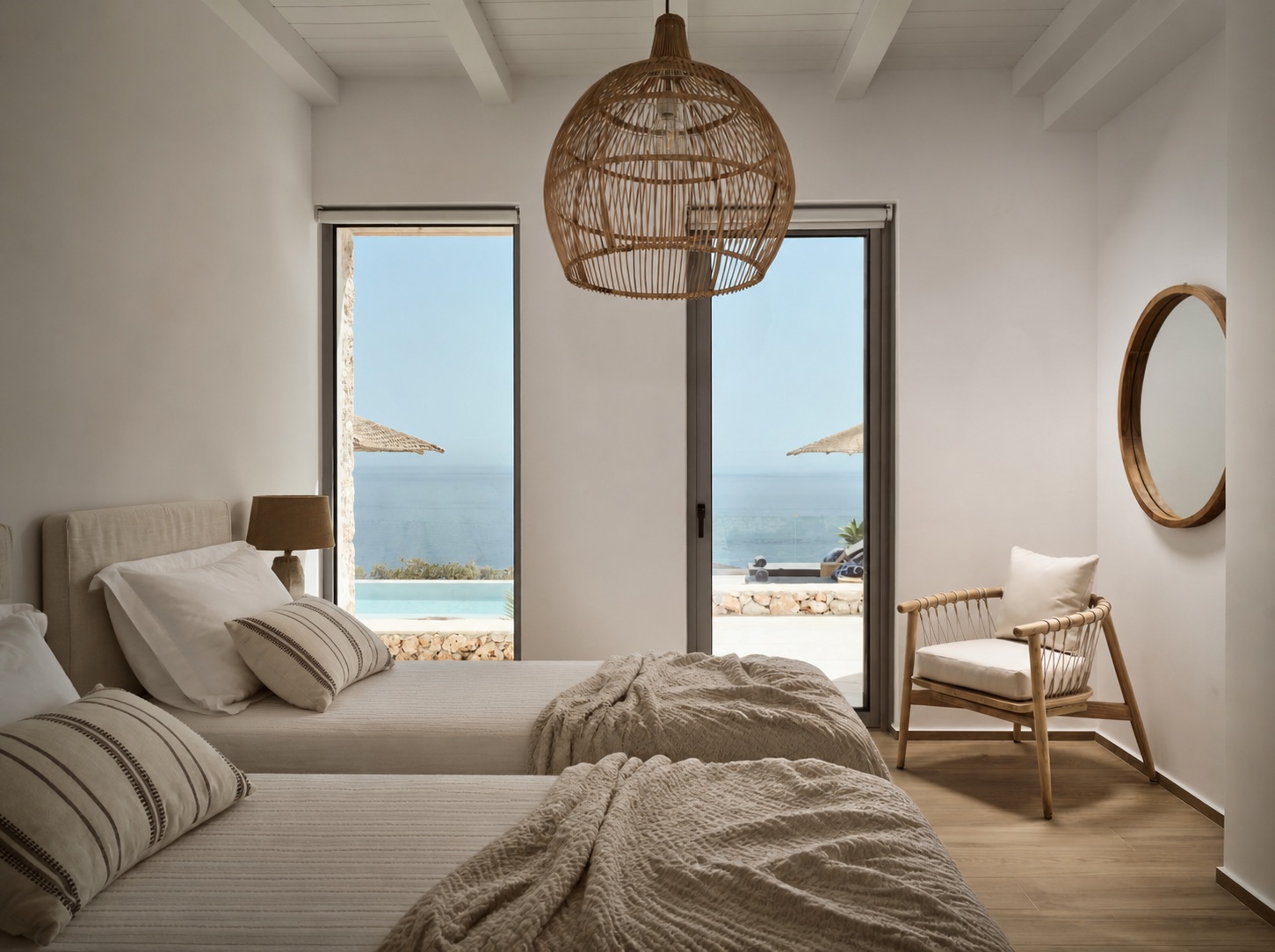 Twin with sea view room photo