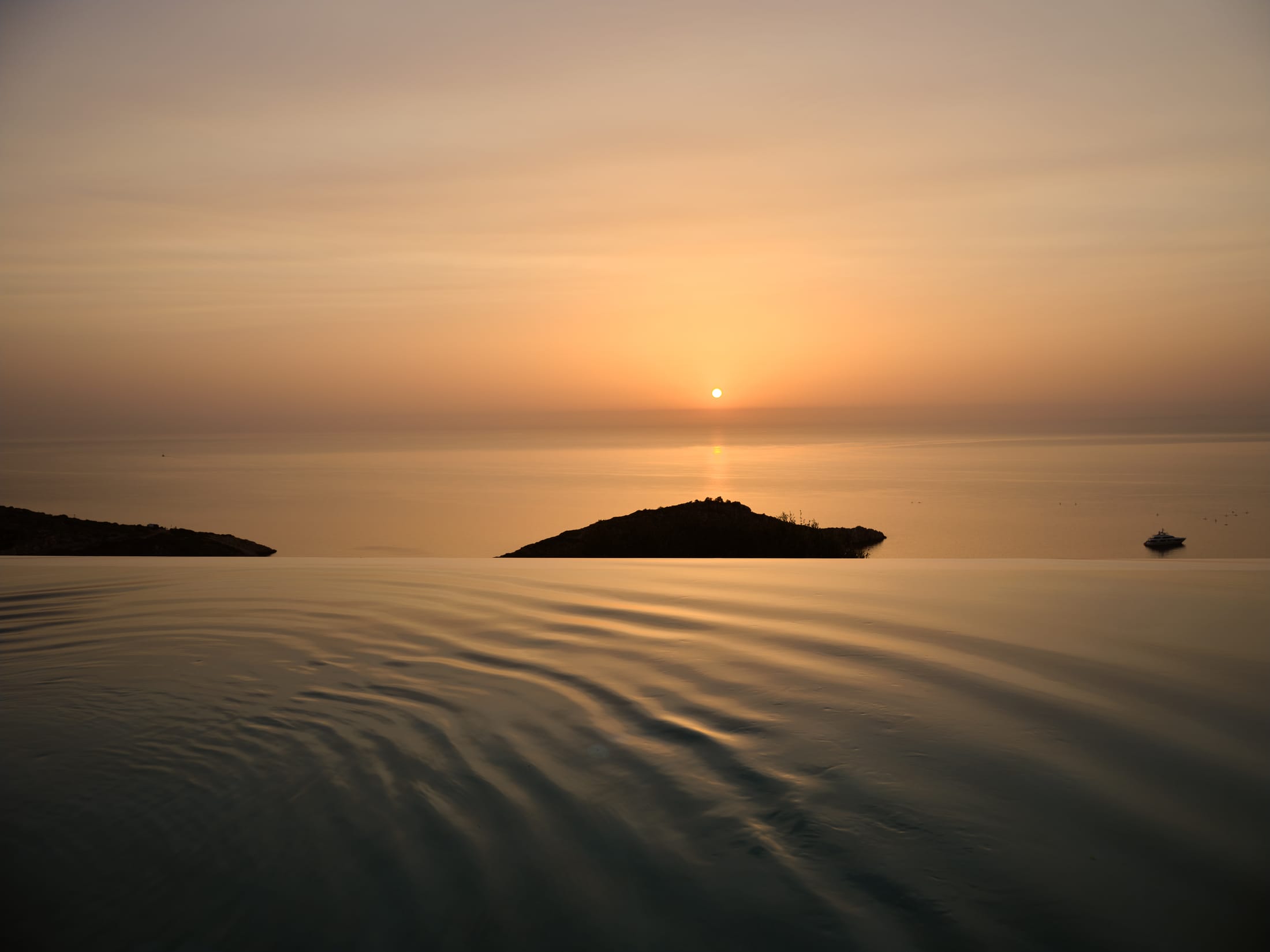 Sunset over the sea in Zakynthos