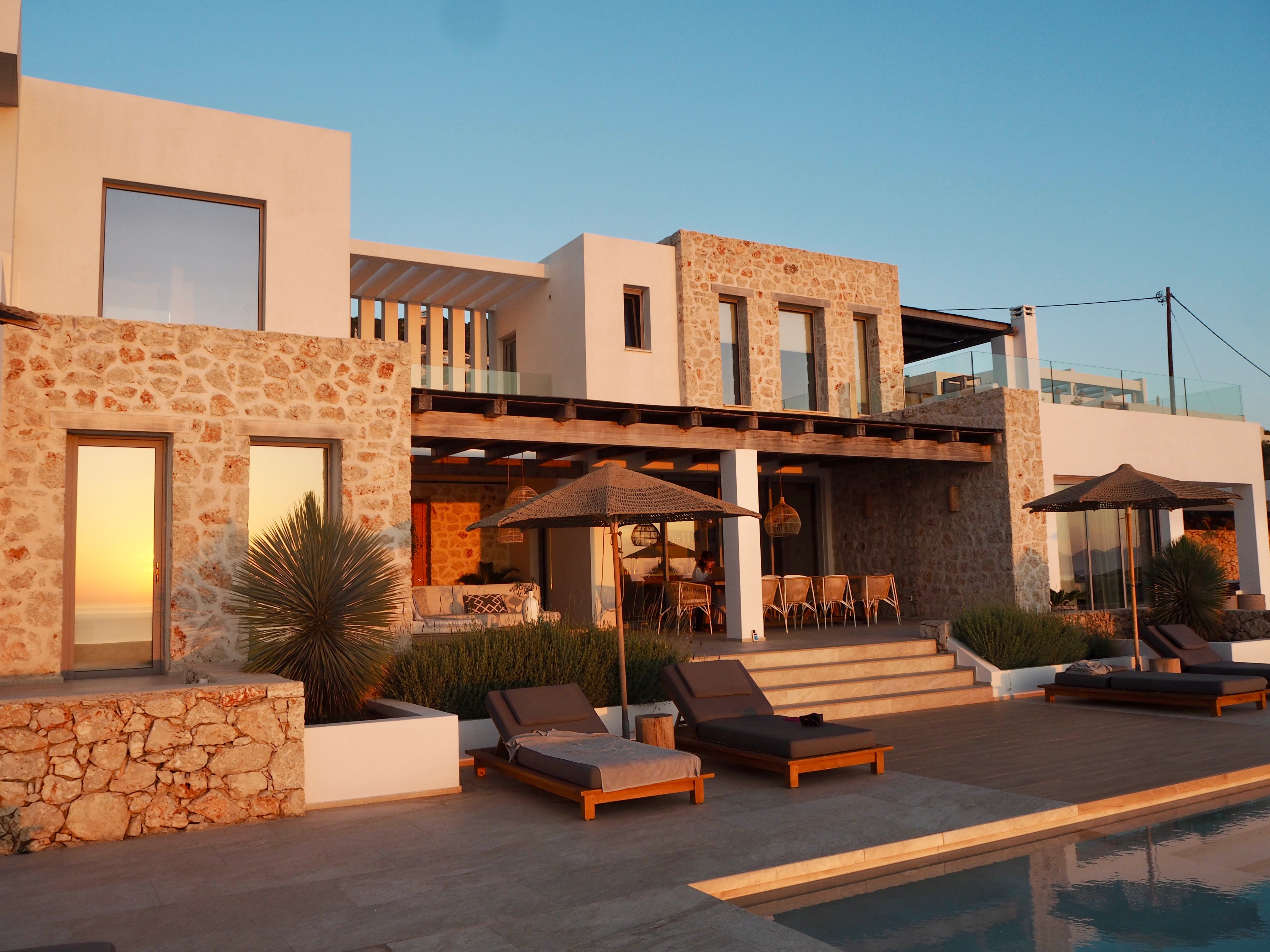Salted Soul villa at golden hour