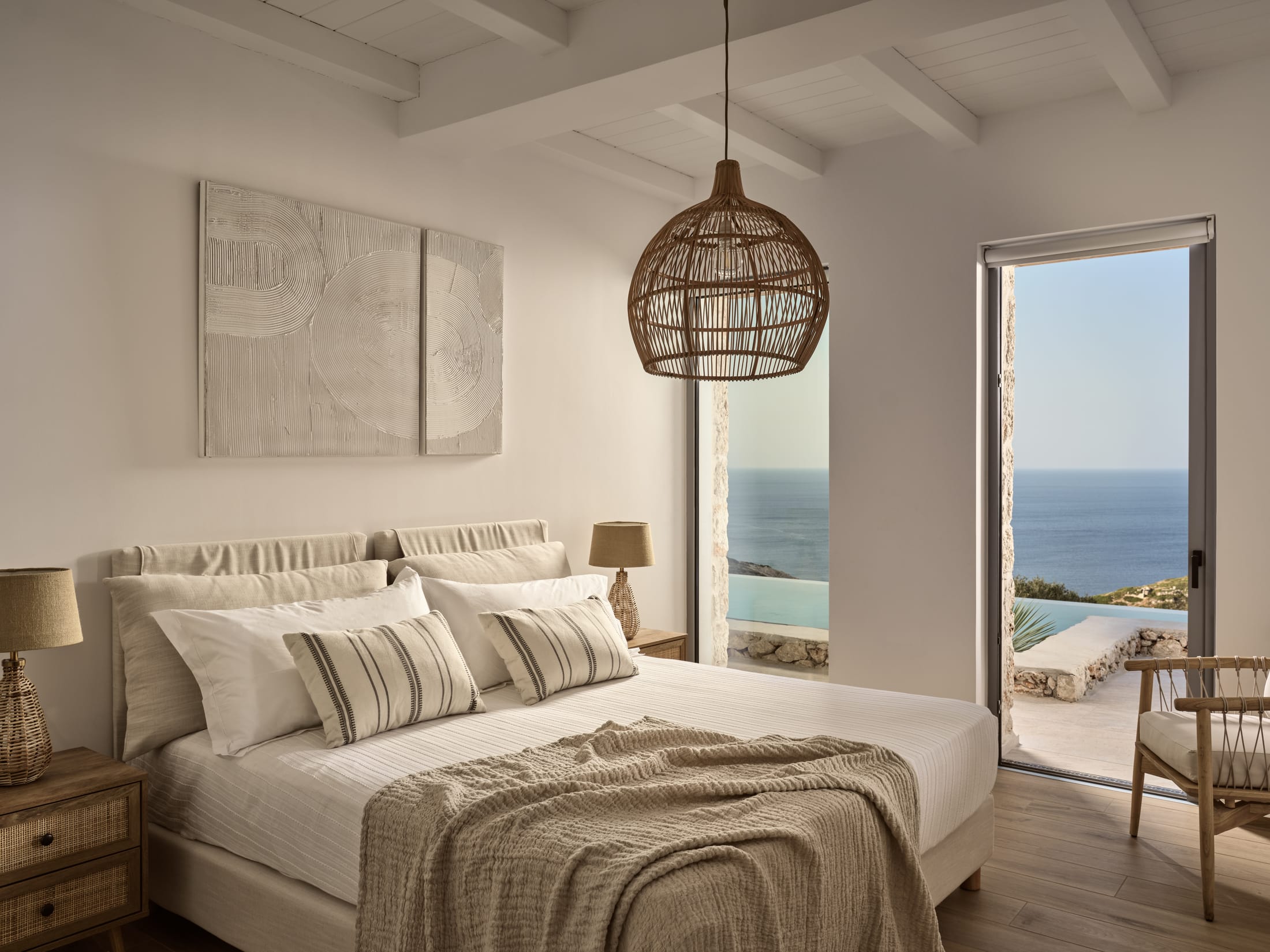 Bedroom with ocean view