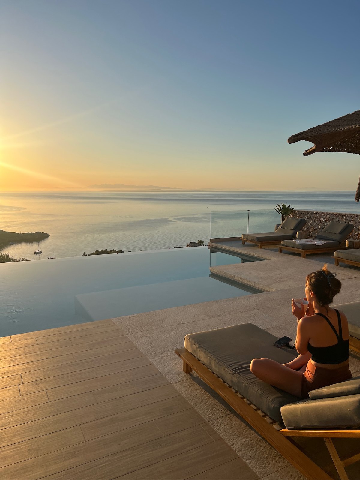 A quiet sunset beside the Salted Soul villa pool
